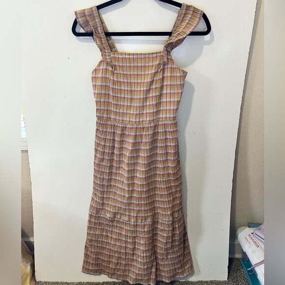 LOFT Red and Orange Square Neck Maxi Sundress - Picture 1 of 11